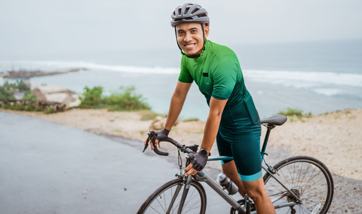 Billedet viser en cykelrytter